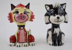 A pair of Lorna Bailey cats (2). In good condition with no obvious damage or restoration.