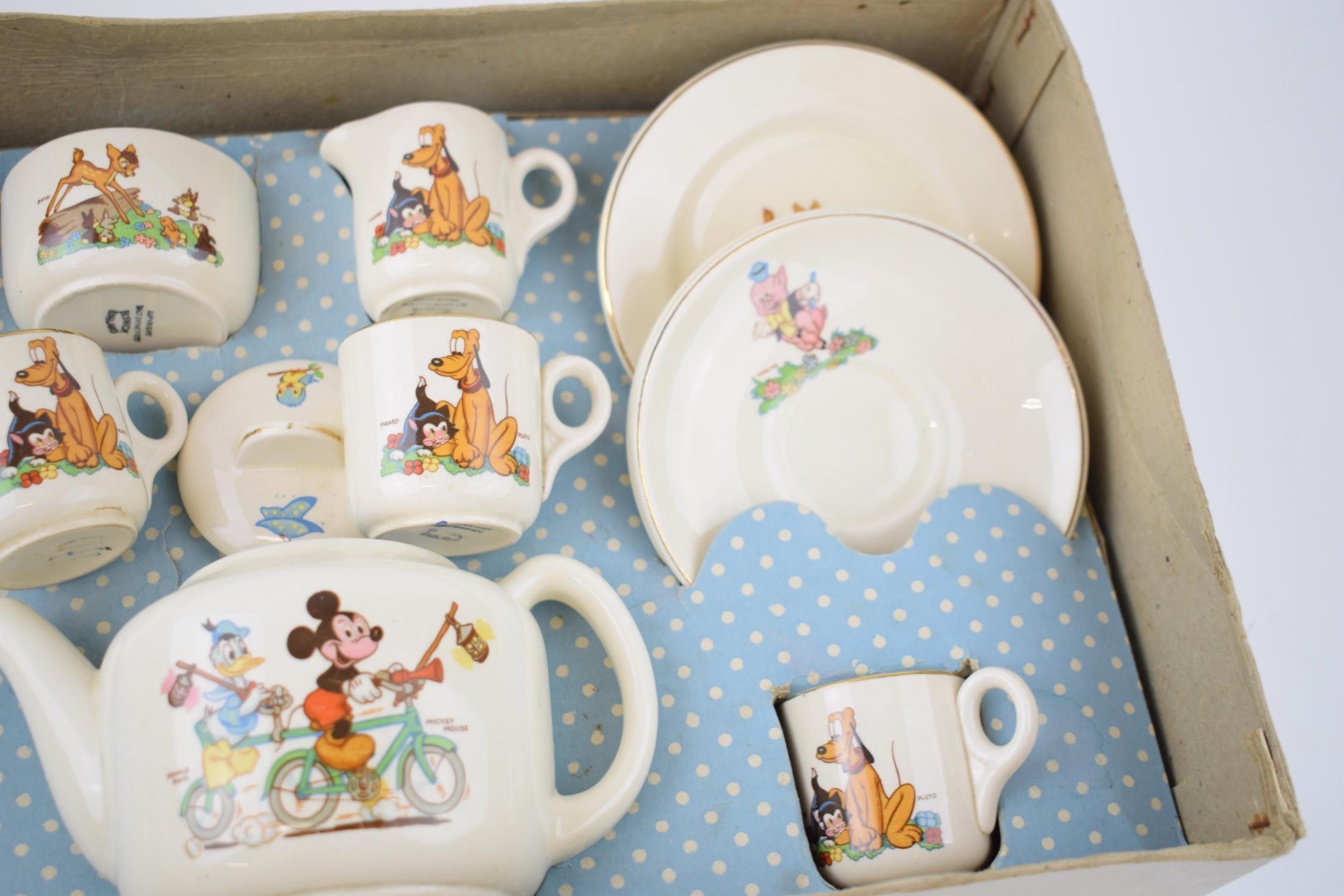 Boxed Beswick Walt Disney Disneyland Nursery tea set to include a teapot, 2 trios, milk and sugar - Image 4 of 6