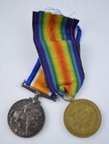 World War One pair of medals to include silver 1914-1918 medal and 'The Great War for