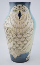 Dennis Chinaworks limited edition Snowy Owl vase, 6/10, signed S Tides, 35cm tall. In good condition