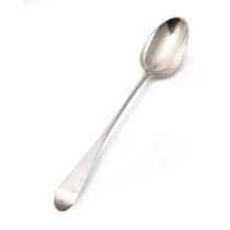 Silver basting spoon, Edinburgh 1784, Archibald Ochiltree, 98.0 grams, 31.5cm long.