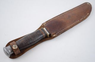 Vintage 'Original Bowie Knife' made in Japan, stainless steel Japan. Leather grip with original