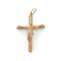 9ct gold pendant in the form of Jesus upon a crucifix, 52mm tall, 4.7 grams.