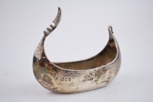 Novelty silver sweet dish in the form of a Viking long boat, 76.7 grams, 11.5cm long, London 1896.