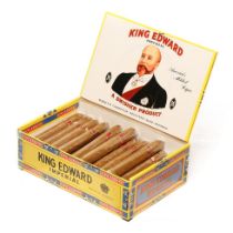 Boxed King Edward Imperial cigars to include 37 cigars, all sealed in plastic wrappers.