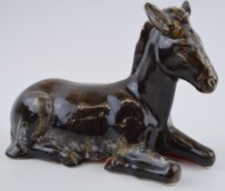 Anita Harris Art Pottery donkey, 22cm long, signed by Anita. In good condition with no obvious