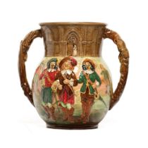 Royal Doulton embossed two-handled loving cup 'The Three Musketeers', number 280 of 600 made, 26cm