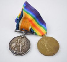 World War One pair of medals to include silver 1914-1918 medal and 'The Great War for