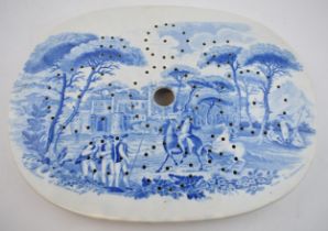 An early 19th century blue and white transfer-printed Don Pottery Named Italian Views series