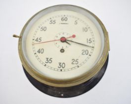 Marine bulkhead clock with military crowsfoot marked to the reverse A.P.727 A.C.O/R/12/59. Painted