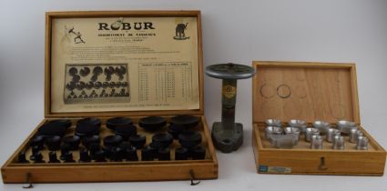 Robur press and case back watchmaker's tool. Made in France. Boxed and complete with various