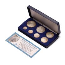 Victorian 7 coin 1887 Jubilee silver coins set, Crown down to 3d. Some wear noted.