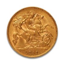 HALF Sovereign gold coin 1911, George V.