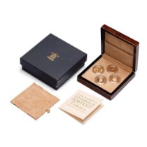 QEII 4 sovereign portrait set, 3 x proof coins & a bullion sovereign. Complete with polished