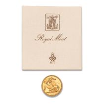 FULL proof sovereign gold coin 1981, with numbered certificate.