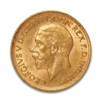 FULL sovereign gold coin, George V, 1931. Mint mark SA for South Africa.