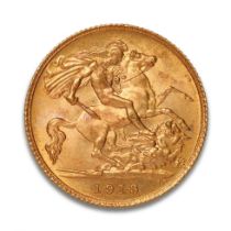 HALF Sovereign gold coin 1913, George V.