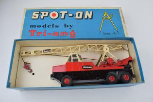 Boxed Tri-ang Spot-On Jones KL 10/10 Mobile Crane with original operating instructions and cardboard