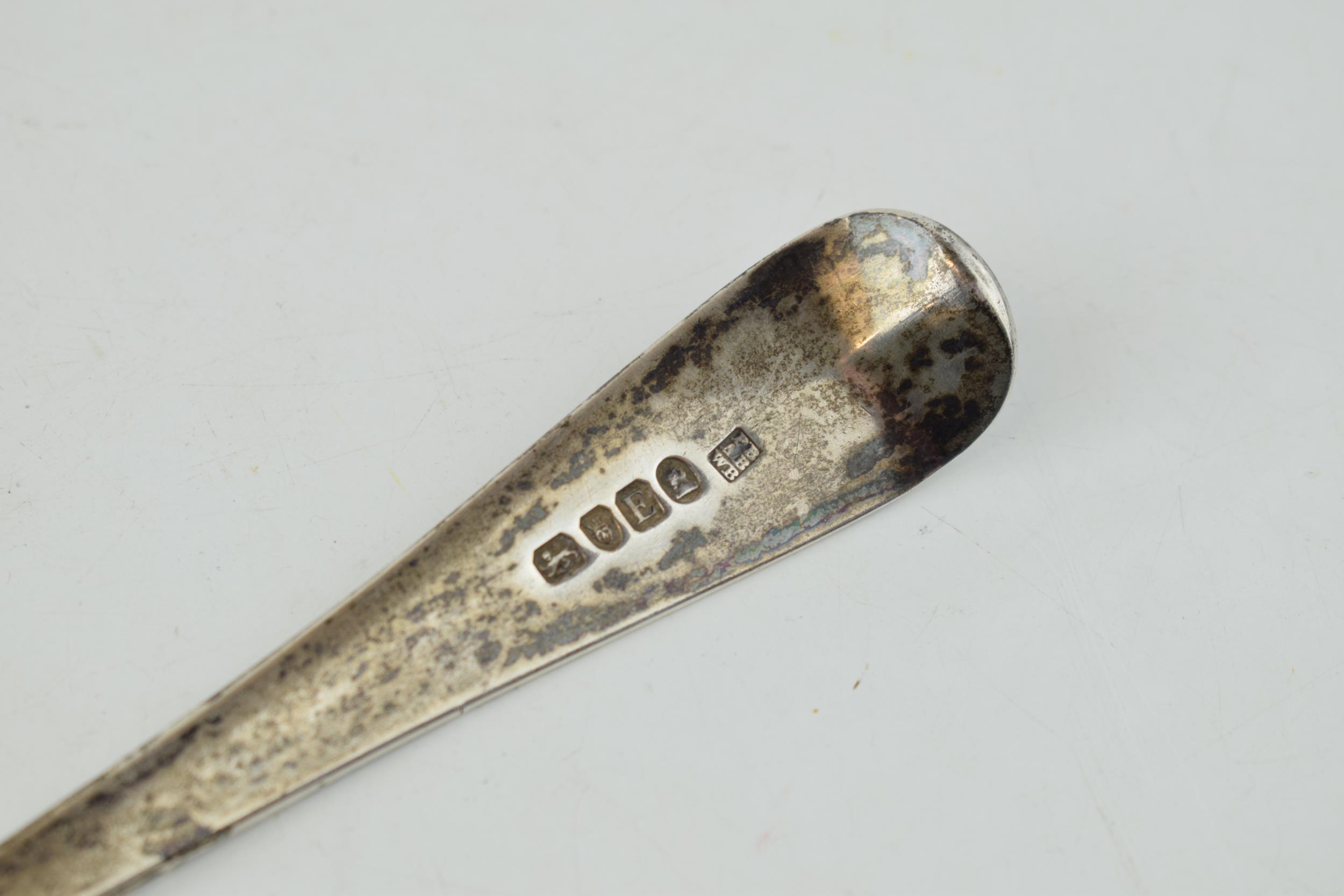 Georgian silver basting spoon, London 1800, Bateman, 83.5 grams, 29.5cm long. - Image 4 of 4