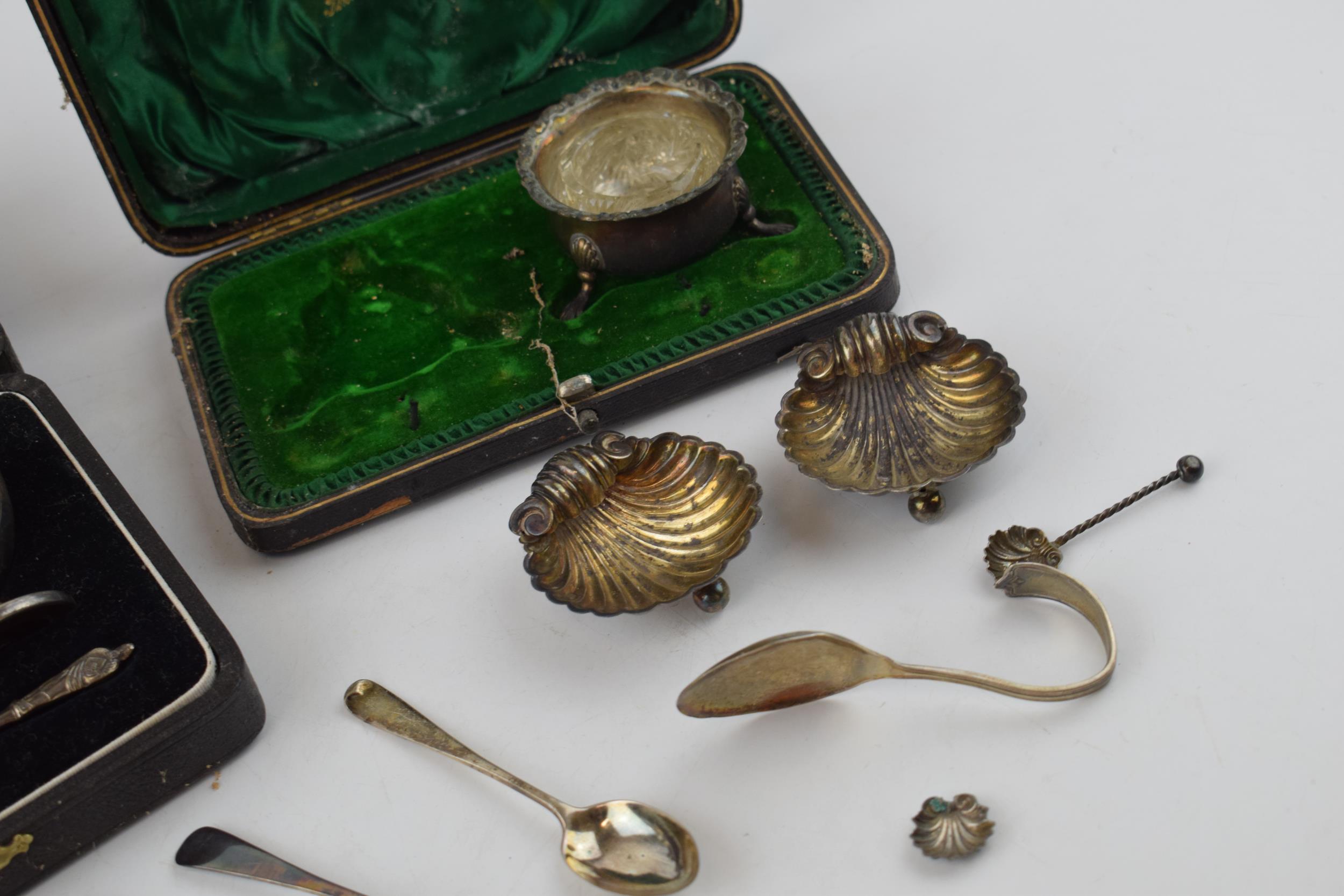 A collection of antique hallmarked silver items to include spoons, christening cup and similar - Image 4 of 4