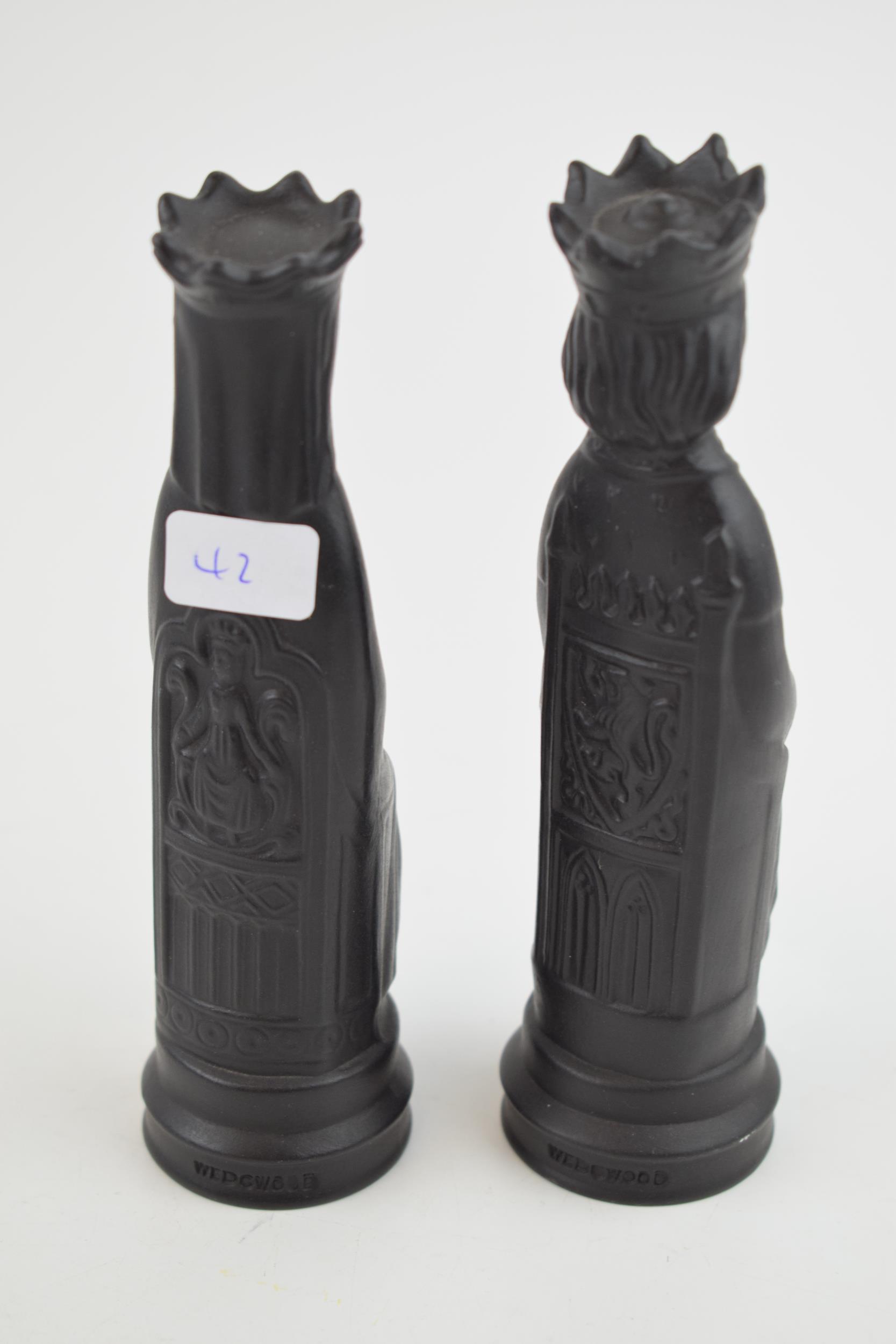 Wedgwood Black Basalt King and Queen chess pieces (2), 15cm tall. In good condition with no - Image 2 of 3