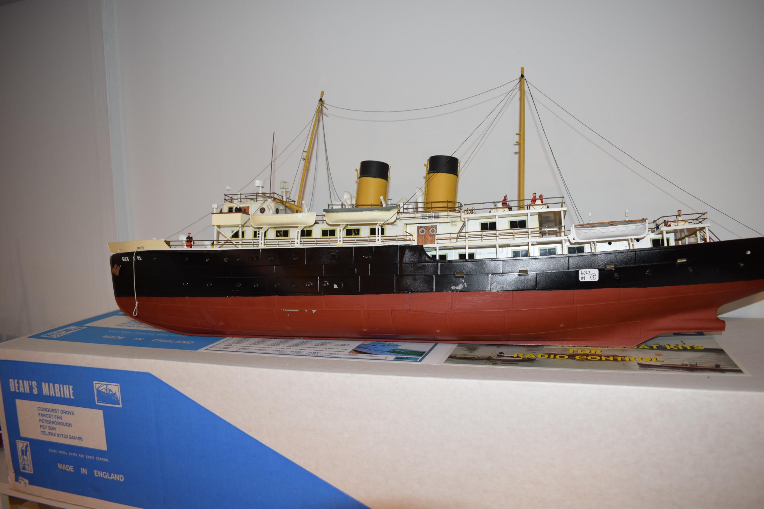 Model Boat, Kit built model of the 'Glen Sanno', dual funnel passenger ferry. Detailed rigging and - Image 7 of 8