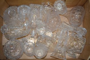 A good collection of cut glass and crystal items to include decanters, jugs, bowls and others (Qty -