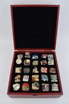 A collection of boxed Danbury Mint 'British Victory Collectors Pins' enamel pin badges of military