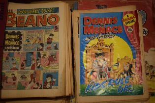 A quantity of 'The Beano' magazines dating from the early 1980s together with 'Dandy' and 'Beano'