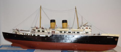 Model Boat, Kit built model of the 'Glen Sanno', dual funnel passenger ferry. Detailed rigging and
