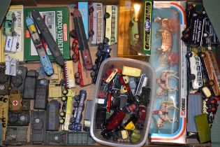 A collection of vintage and contempory die-cast and model vehicles to include railway 00 scale