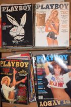A collection of Playboy Magazines. Approx 50 editions dating from the 1980s. Generally good with
