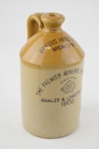 A stoneware flagon bearing the name 'The Premier Mineral Water Co' Hanley & Longton Ltd 1908. Bakers