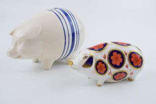 A Royal Crown Derby Imari Pig paperweight, ceramic stopper, second, together with a Ralph Lauren '