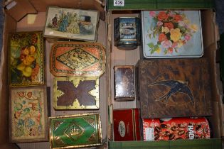A good collection of vintage advertising tins to include Bluebird Toffee, Ocean Queen Blend Coffee