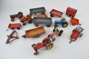 A mixed collection of vintage die-cast toys to include Dinky Toys and Corgi Toys relating to farming