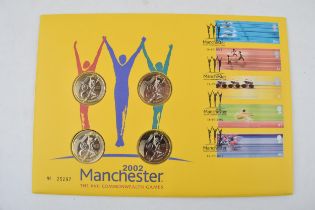 The Royal Mint Queen Elizabeth II 2002 Manchester, Commonwealth Games coin cover. The Royal Mint