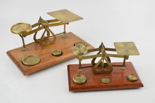 Two set of Post Office scales with weights, Made in England height 10cm (2) In original vintage