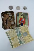 A mixed collection of UK coinage to include a 1892 silver crown, 27.8 grams, half silver coins 32.