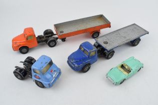 Tri-ang Spot-On M.G.A sports car with British Motor Corporation Ltd truck with trailer and