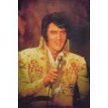 Elvis Presley: a large giclee on canvas of The King, titled 'American Eagle 75' by Graceland Artist,