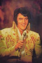 Elvis Presley: a large giclee on canvas of The King, titled 'American Eagle 75' by Graceland Artist,