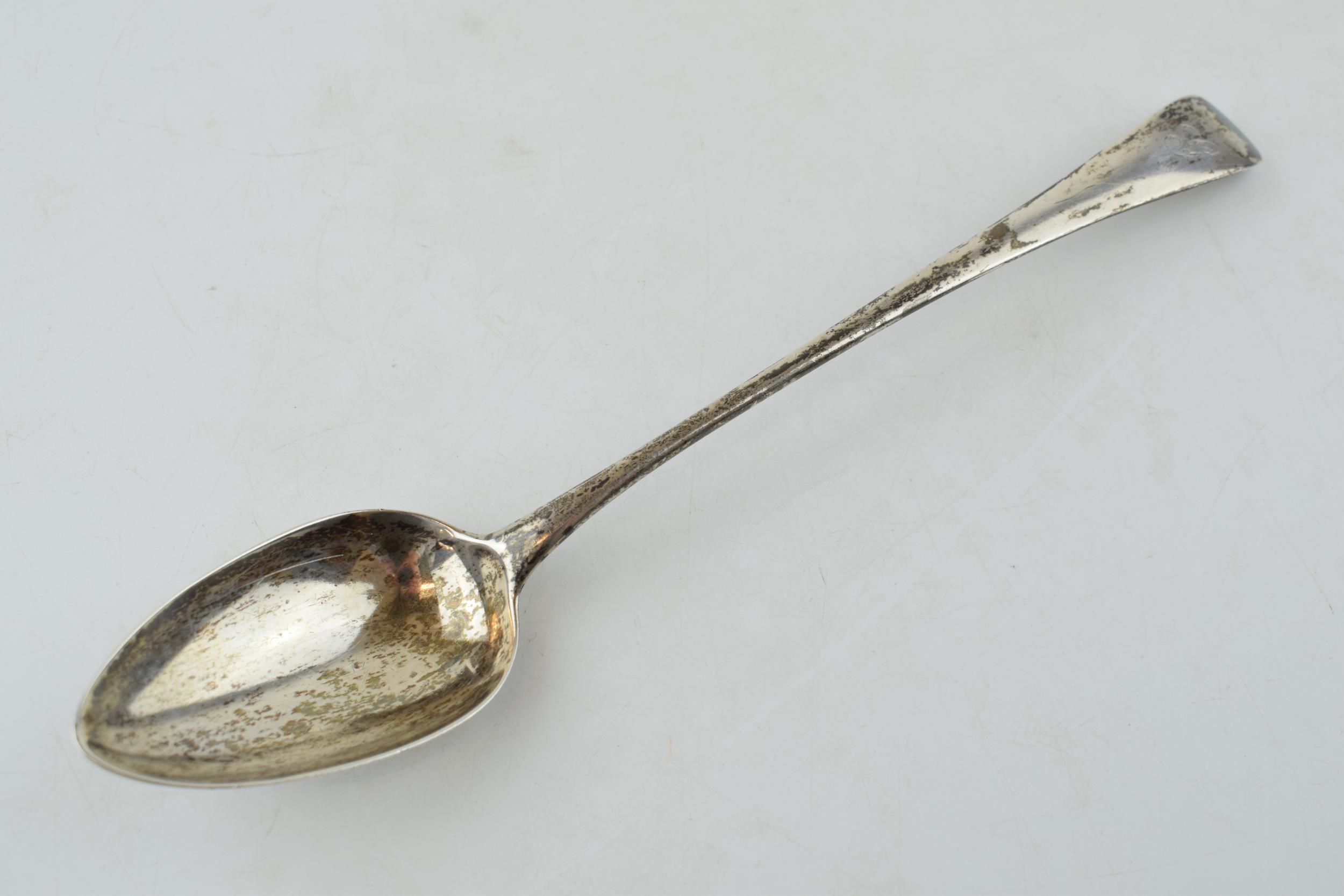 Georgian silver basting spoon, London 1800, Bateman, 83.5 grams, 29.5cm long.