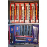 A collection of Hornby Trains to include boxed Bachmann Branch-Line 1:76 scale BR MK1 BSK Coaches
