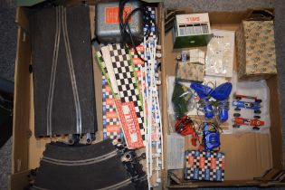 A good collection of vintage Tri-ang Scalextic cars track and accessories to include Cooper C.81 and
