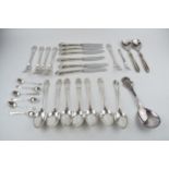 Danish 826 Three Towers silver items to include desert spoons and teaspoons together with a quantity