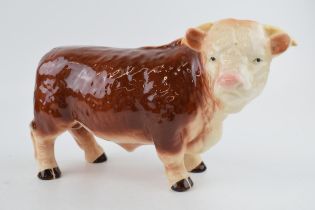 Melba Ware model of a Hereford bull, butchers advertising model, 27cm wide. In good condition with