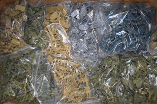 A large collection of Airfix and similar soldiers 1:32 scale inc,. British, Aussie, American,