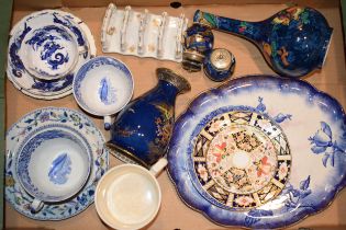 A collection of ceramics to include 19th century blue and white porcelain items, Royal Crown Derby