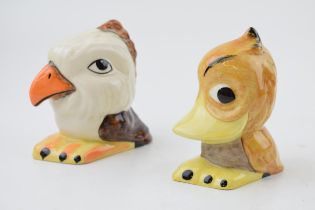 A pair of Lorna Bailey grotesque birds to include Eddie the Eagle and Quackers the Duck, tallest